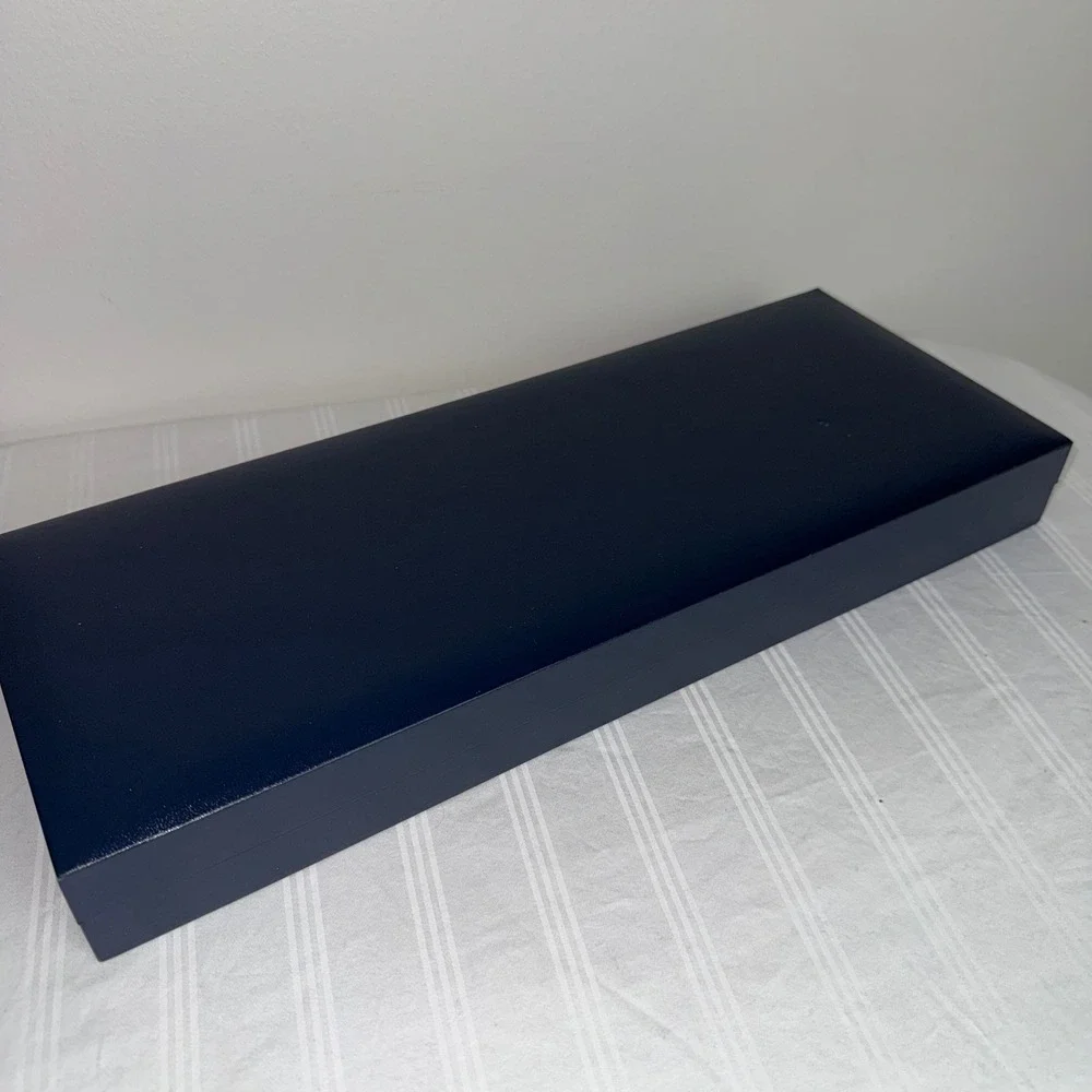 Tiffany & Co Navy Blue Velvet Flatware‎ Jewelry Presentation Box Purple Satin
